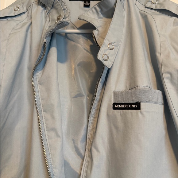 Members Only Classic Iconic Racer Jacket — Light Blue/Grey - Picture 2 of 5